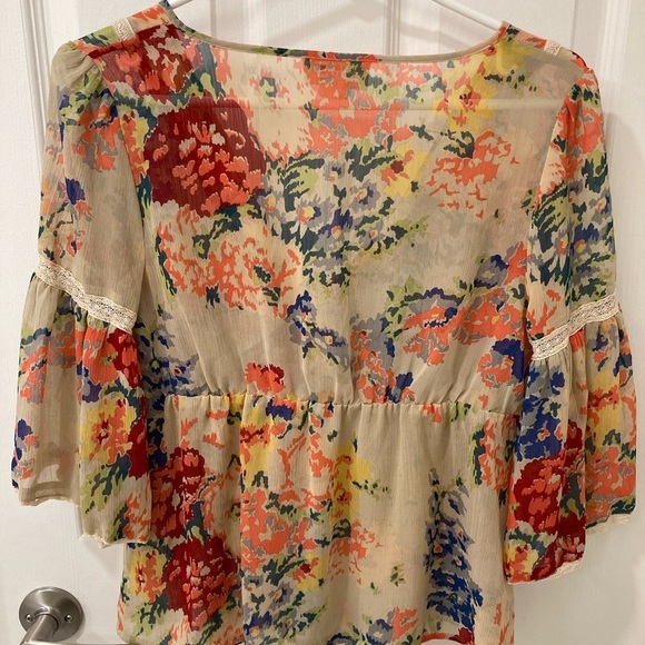 RALPH LAUREN DENIM & SUPPLY FLORAL PEASANT TOP - Size Small - Picture 8 of 9